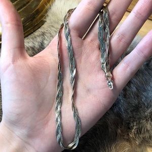Sterling silver Italian braided chain necklace